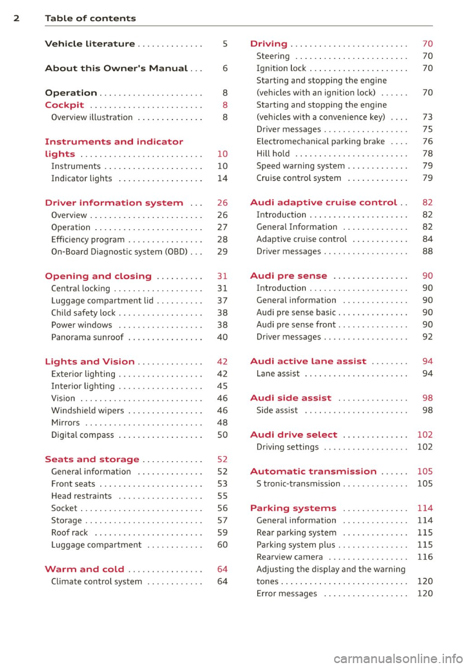 AUDI A3 SEDAN 2015 8V / 3.G Owners Manual 