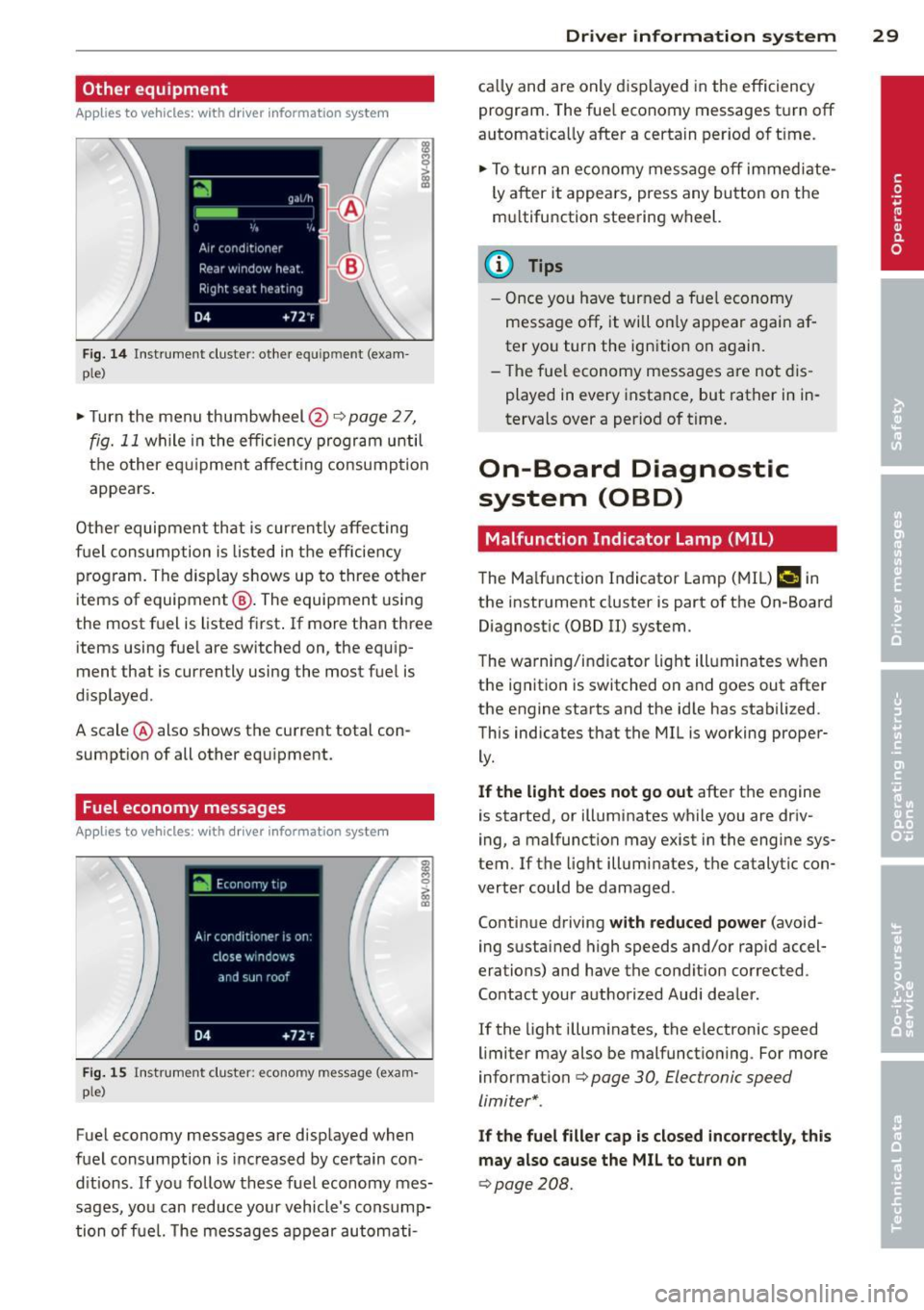 AUDI A3 SEDAN 2015 8V / 3.G Owners Manual 