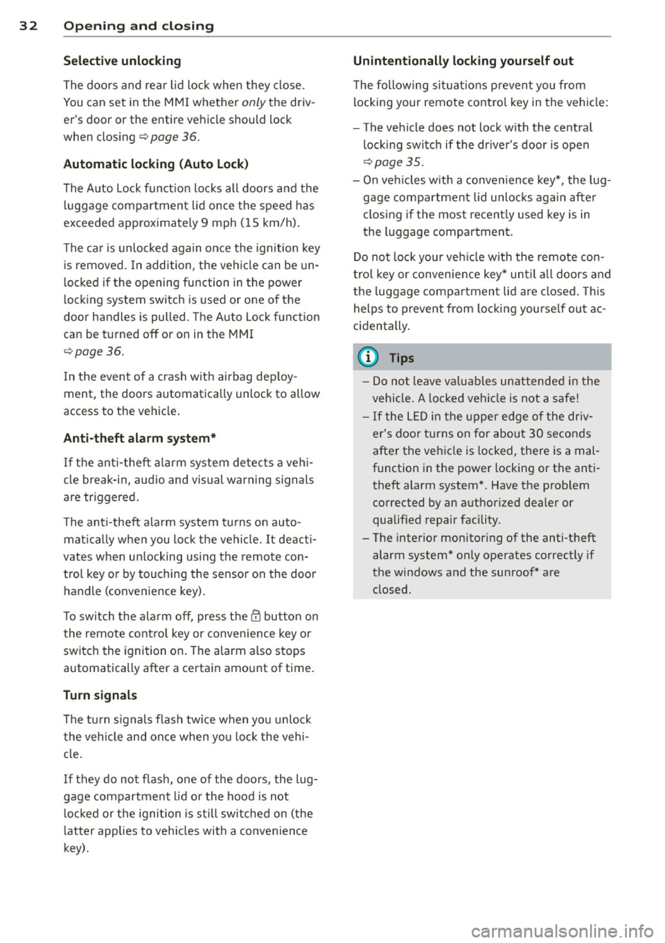 AUDI A3 SEDAN 2015 8V / 3.G Owners Manual 