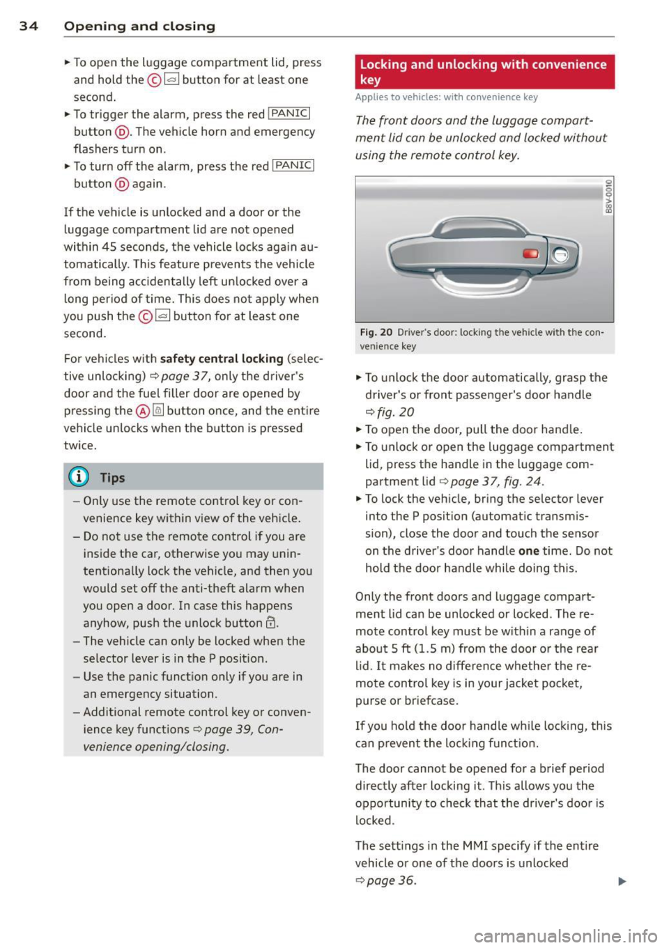 AUDI A3 SEDAN 2015 8V / 3.G Owners Manual 