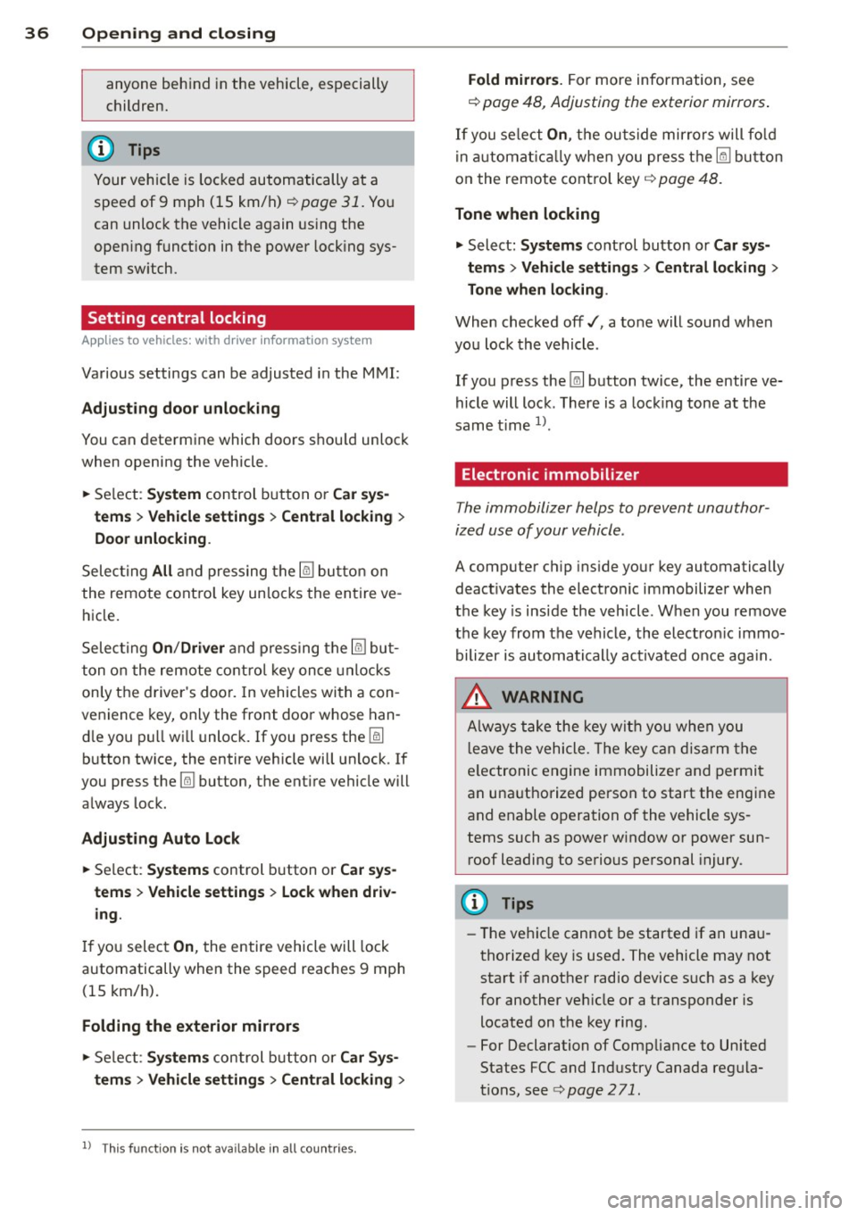 AUDI A3 SEDAN 2015 8V / 3.G Owners Manual 