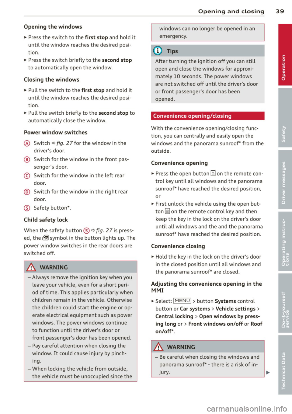 AUDI A3 SEDAN 2015 8V / 3.G Owners Manual 