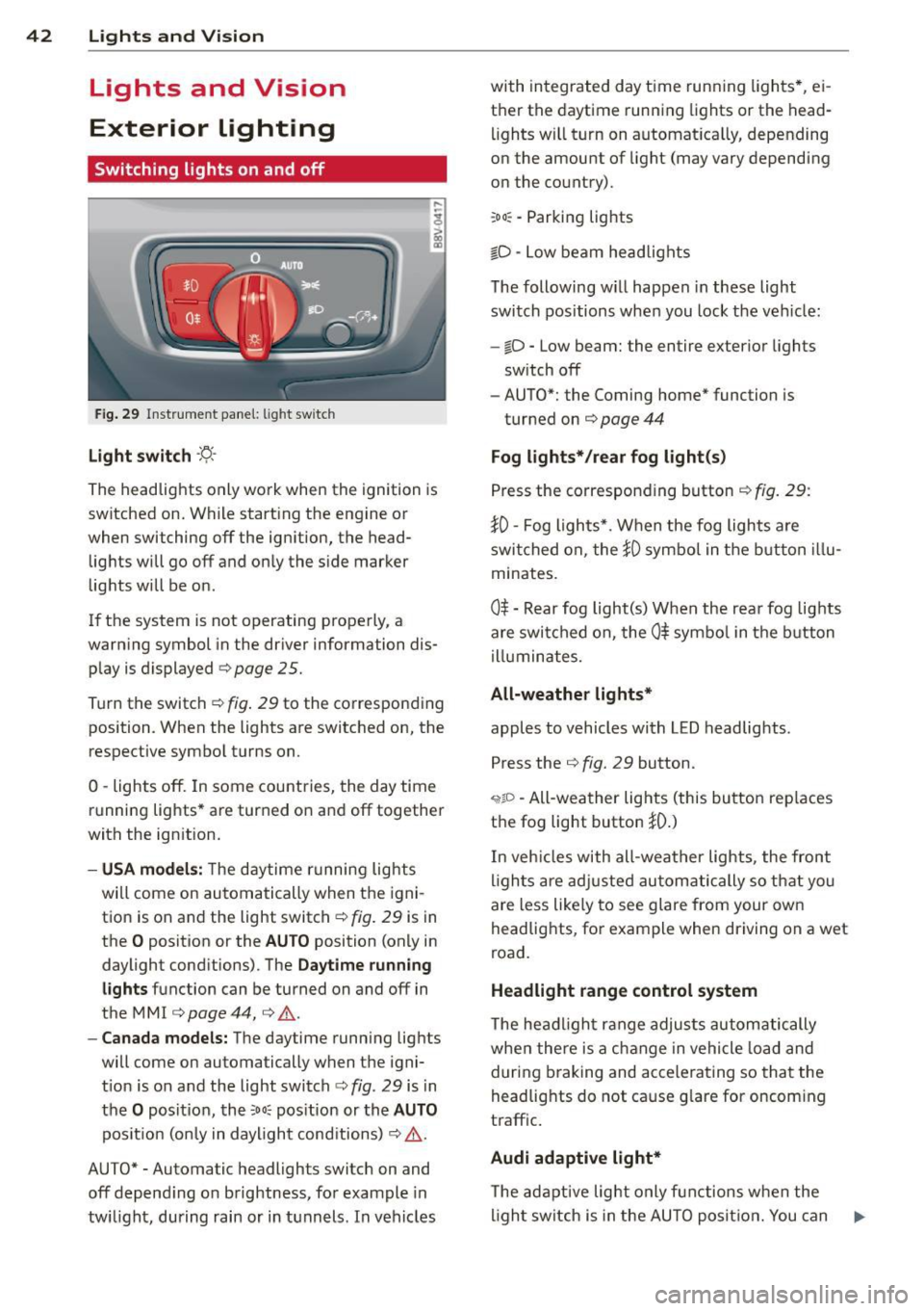 AUDI A3 SEDAN 2015 8V / 3.G Owners Manual 