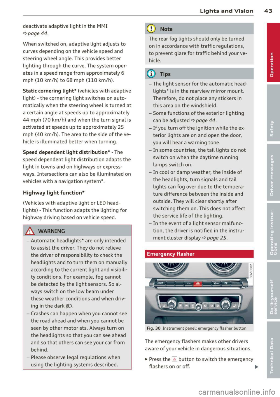 AUDI A3 SEDAN 2015 8V / 3.G Owners Manual 