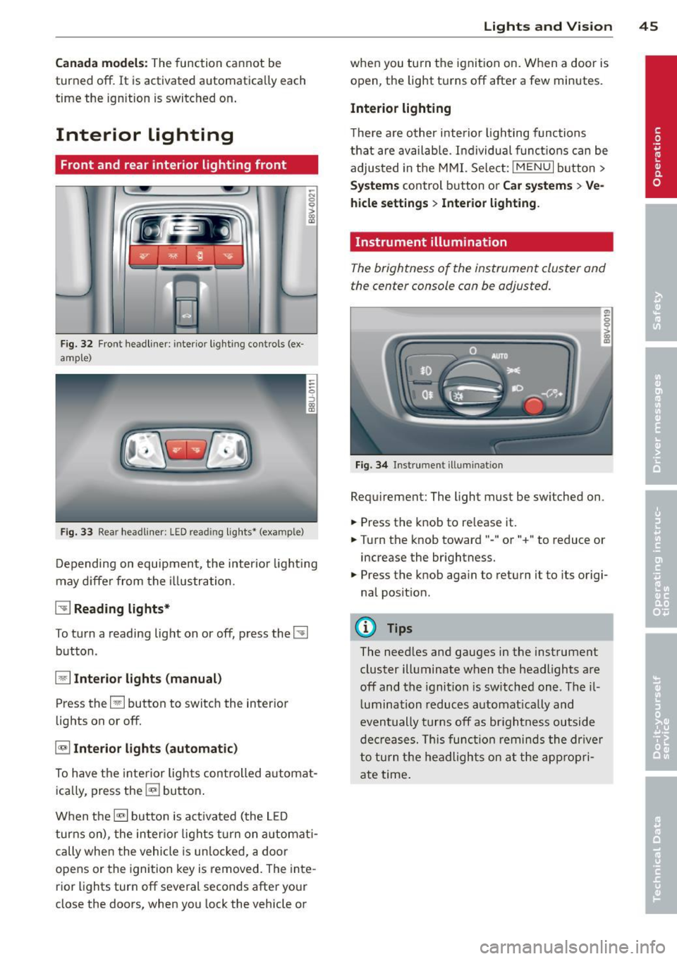 AUDI A3 SEDAN 2015 8V / 3.G Owners Manual 