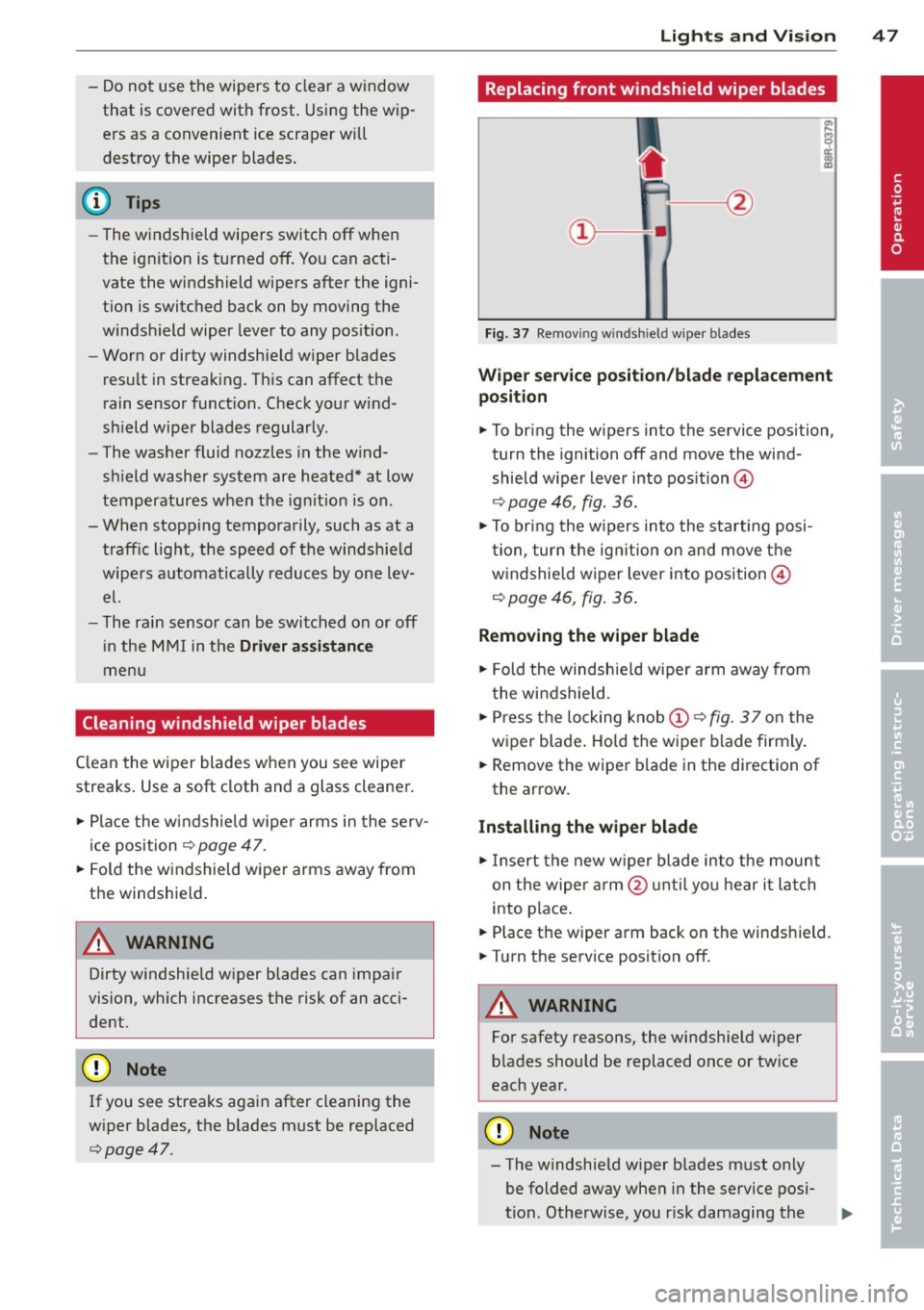 AUDI A3 SEDAN 2015 8V / 3.G Owners Manual 