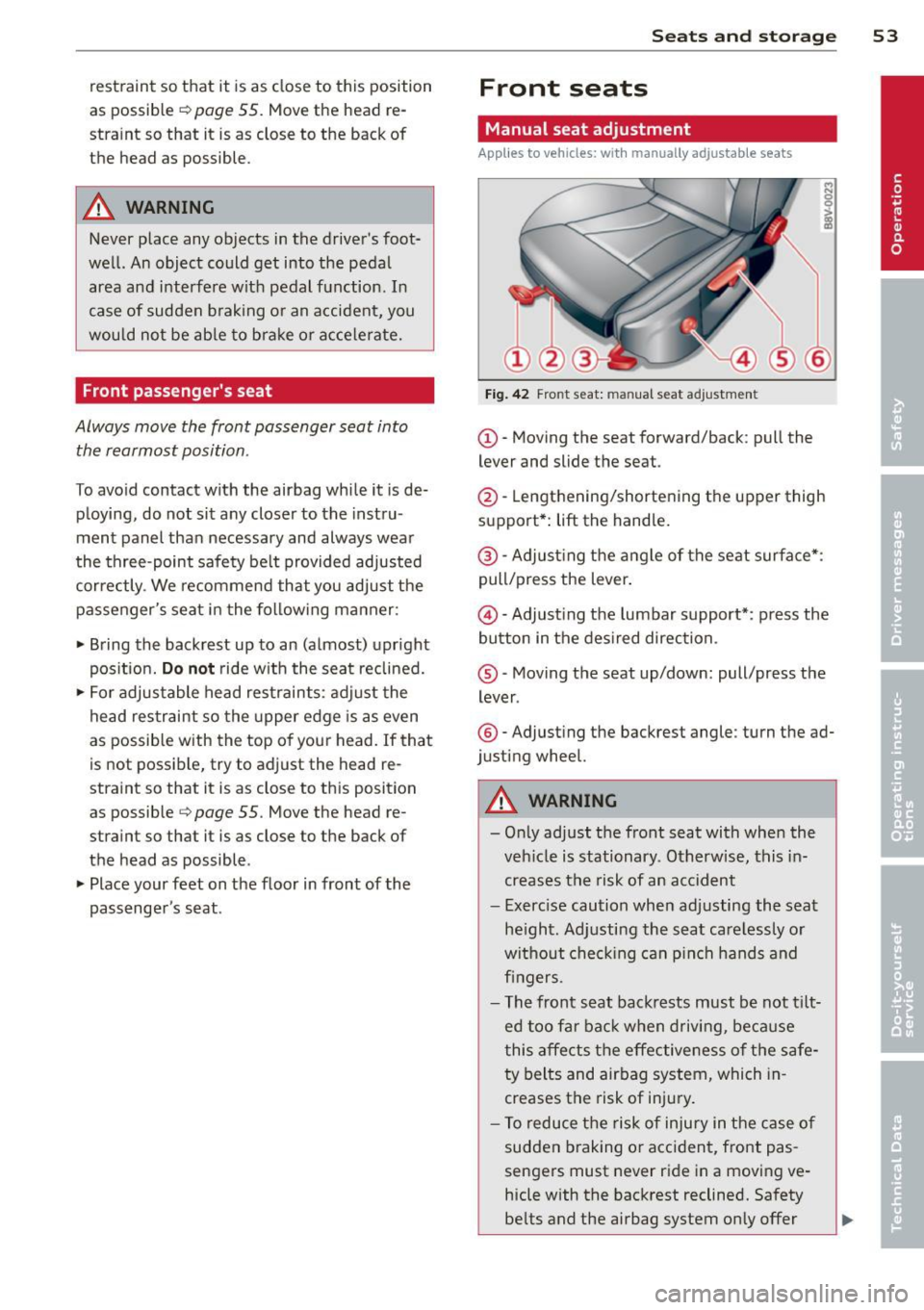 AUDI A3 SEDAN 2015 8V / 3.G Owners Manual 
