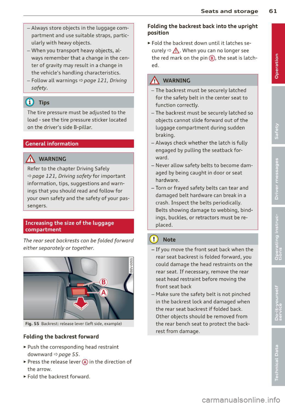 AUDI A3 SEDAN 2015 8V / 3.G Owners Manual 