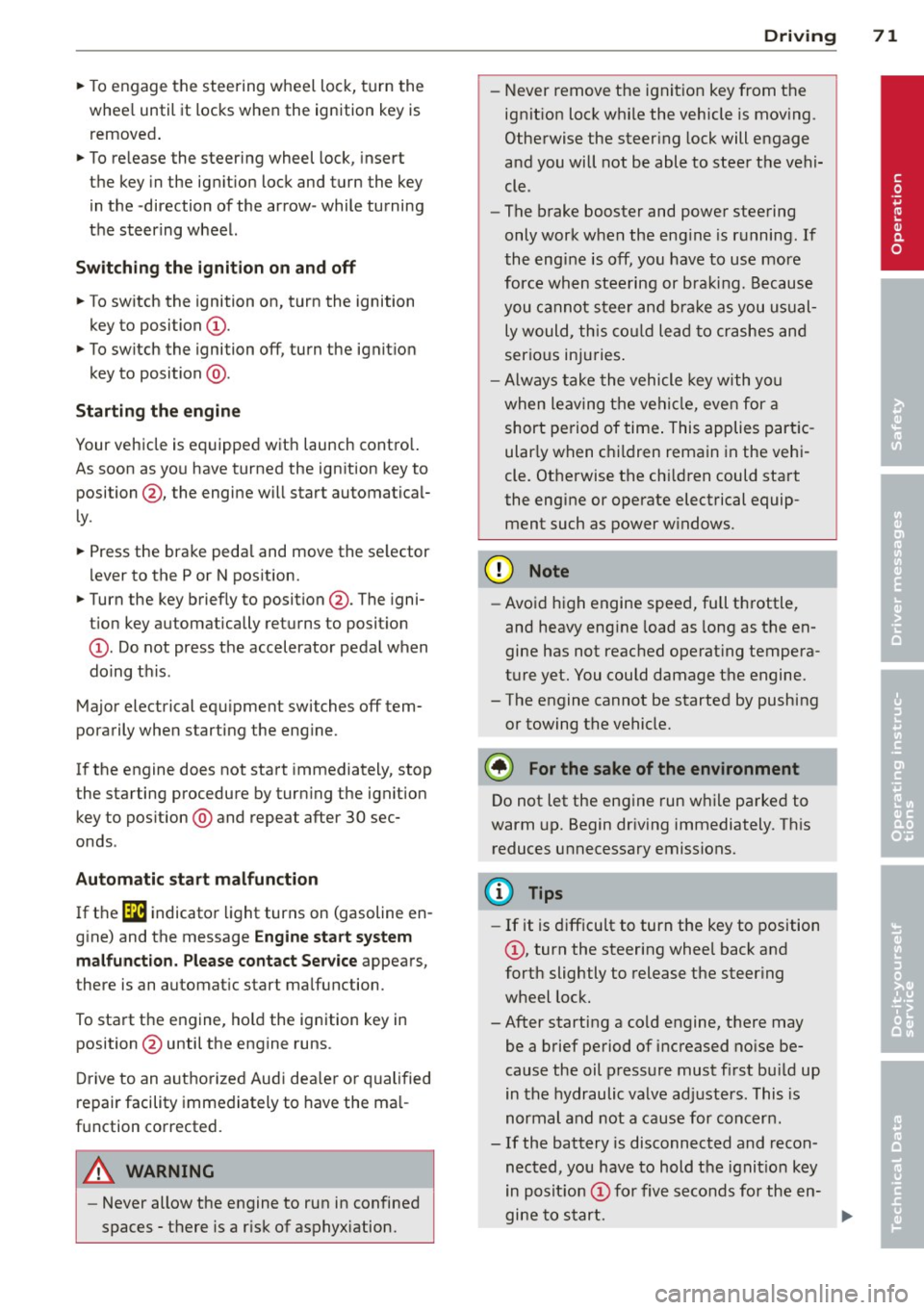 AUDI A3 SEDAN 2015 8V / 3.G Owners Manual 