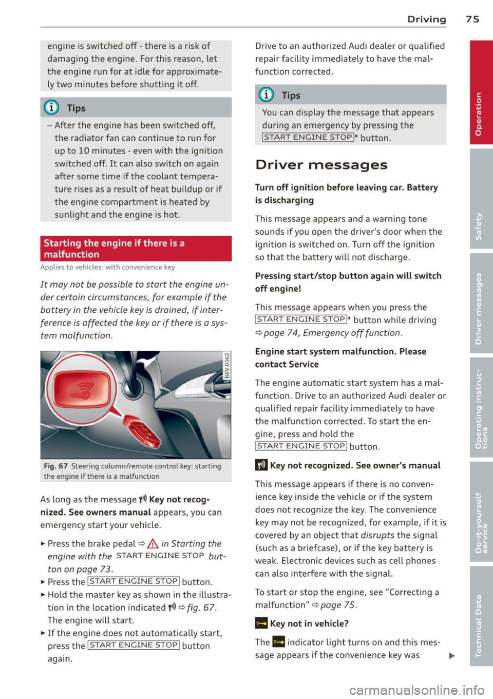 AUDI A3 SEDAN 2015 8V / 3.G Owners Manual 