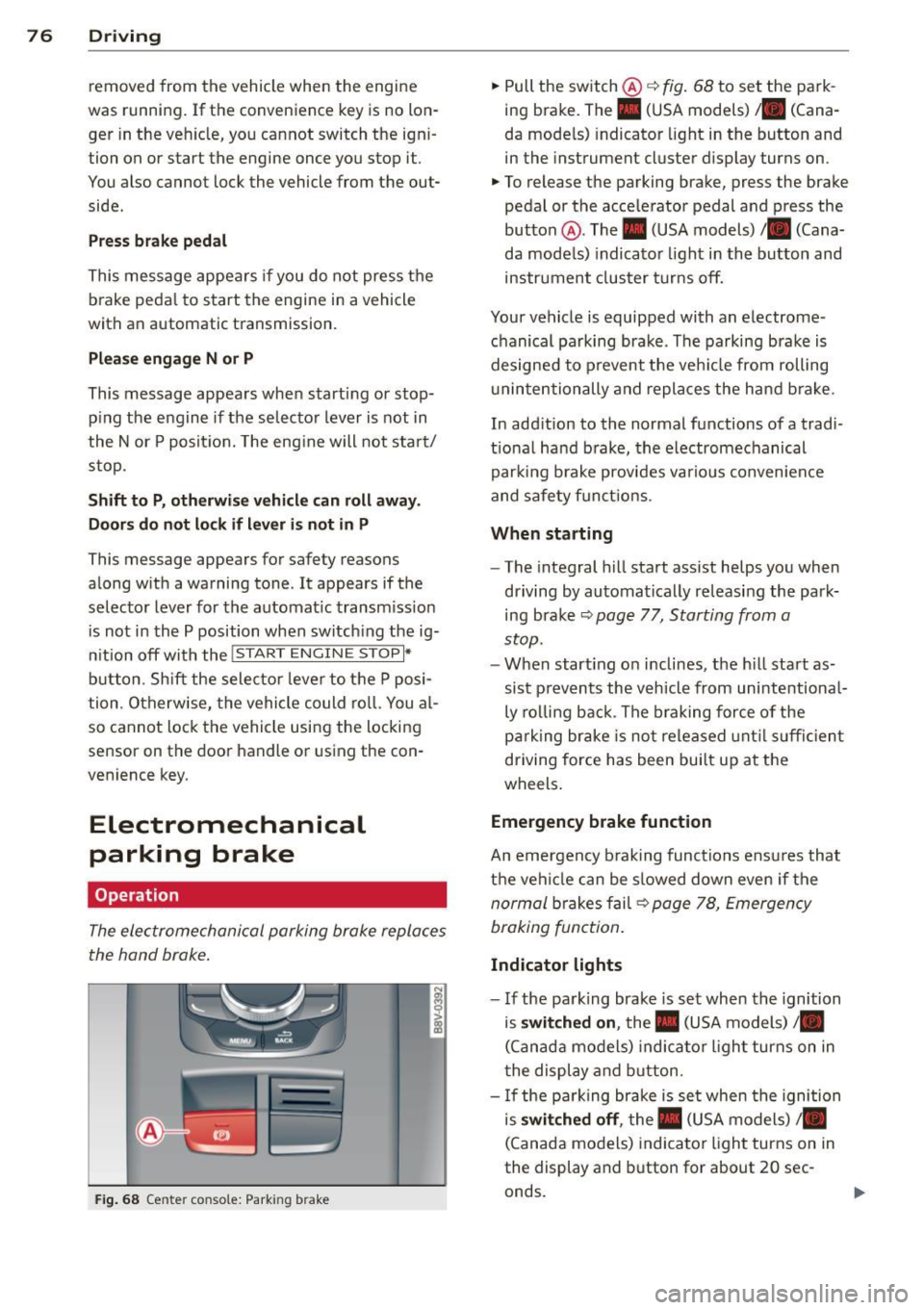 AUDI A3 SEDAN 2015 8V / 3.G Owners Manual 