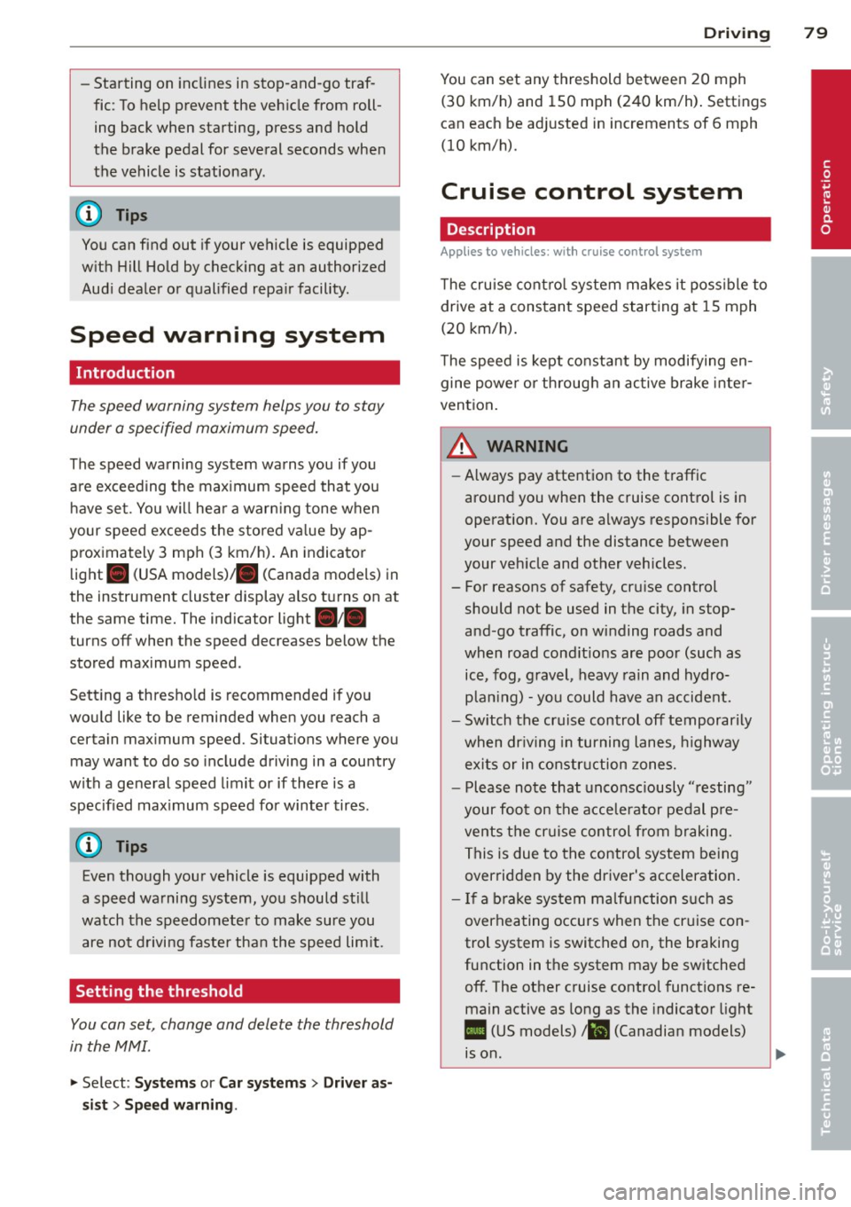 AUDI A3 SEDAN 2015 8V / 3.G Owners Manual 