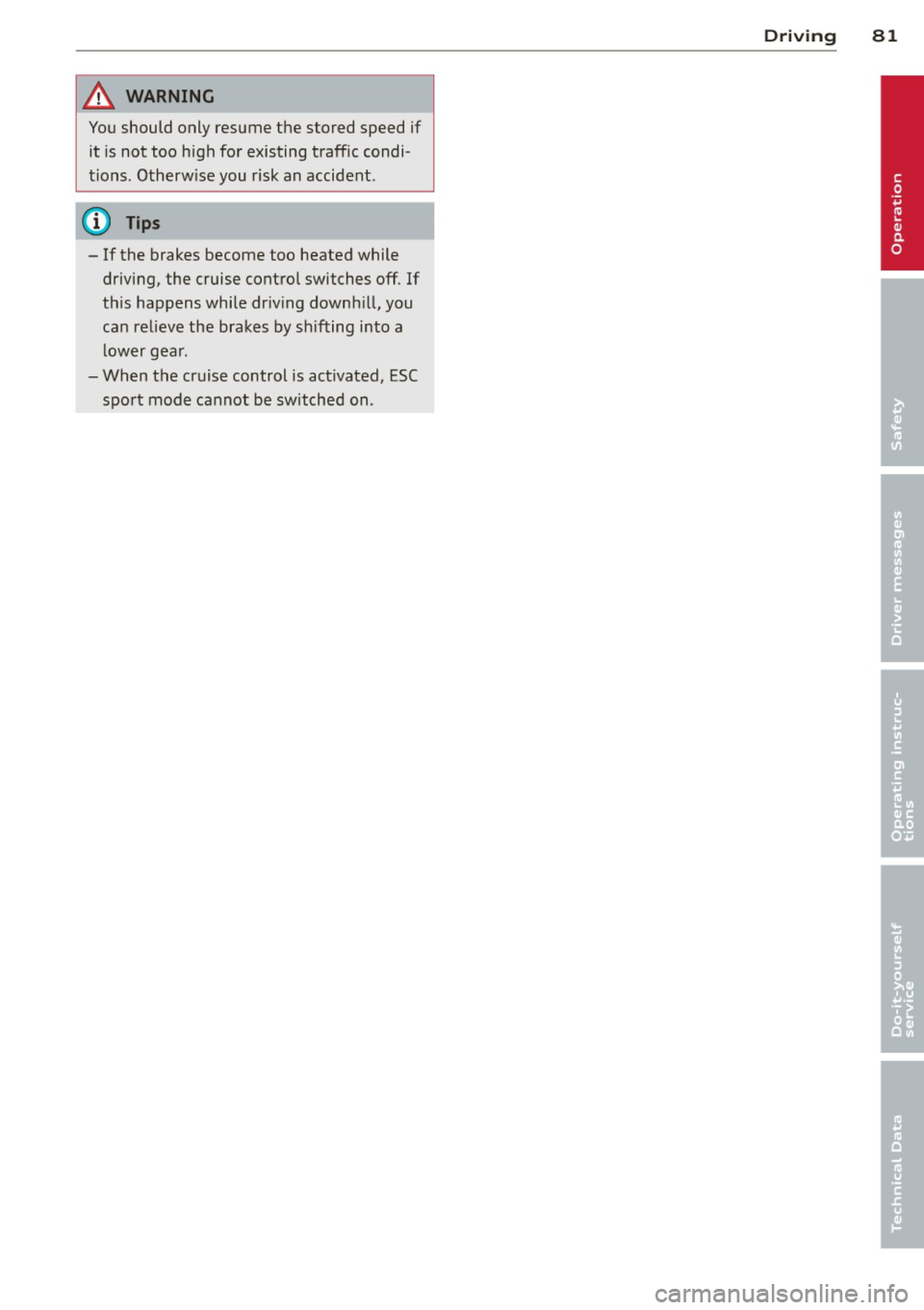 AUDI A3 SEDAN 2015 8V / 3.G Owners Manual 