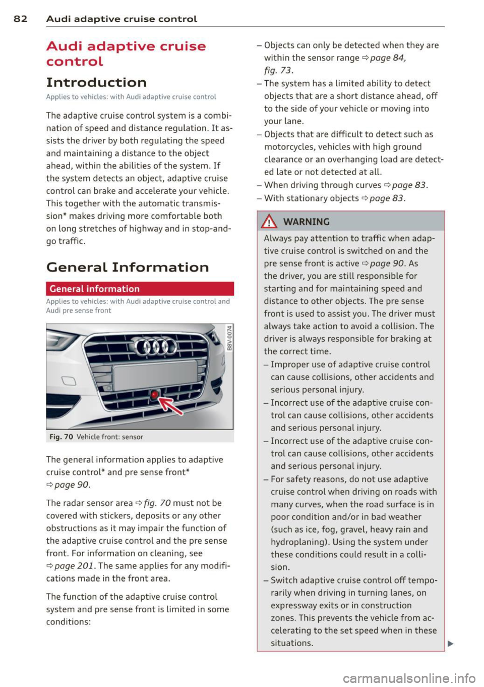 AUDI A3 SEDAN 2015 8V / 3.G Owners Manual 