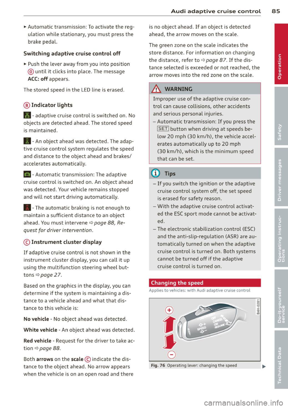 AUDI A3 SEDAN 2015 8V / 3.G Owners Manual 