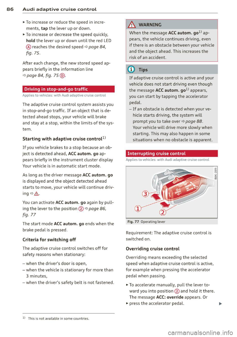 AUDI A3 SEDAN 2015 8V / 3.G Owners Manual 