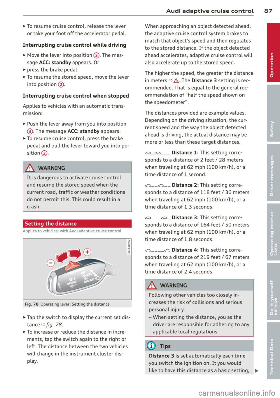 AUDI A3 SEDAN 2015 8V / 3.G Owners Manual 
