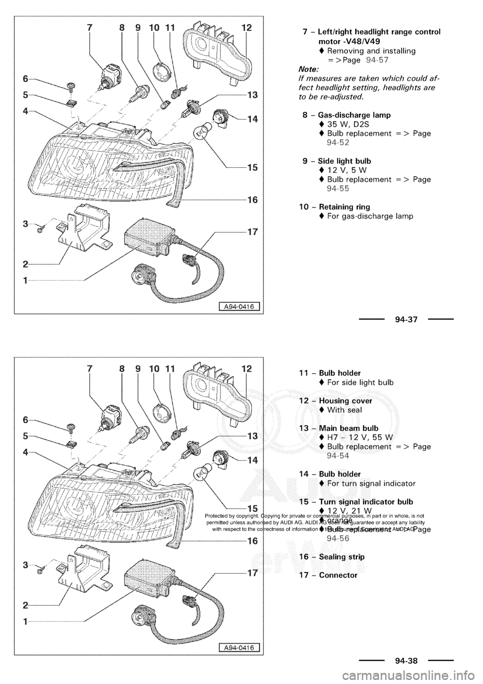 AUDI A3 1998 8L / 1.G Electrical System Workshop Manual 