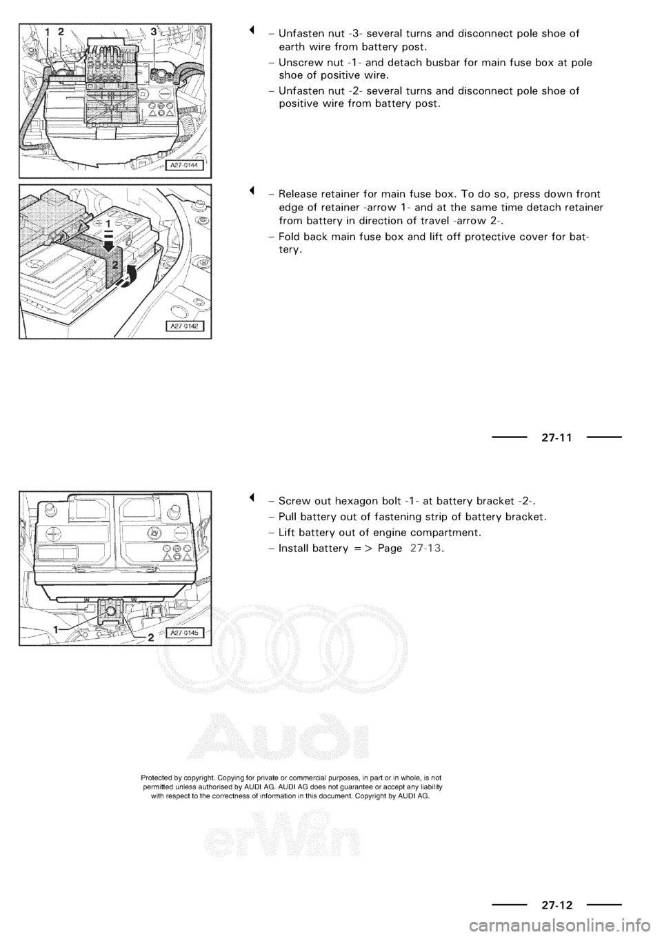 AUDI A3 1998 8L / 1.G Electrical System Workshop Manual 