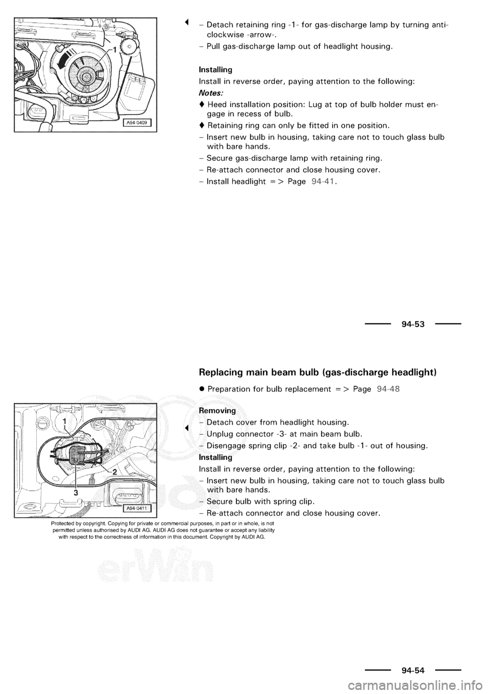 AUDI A3 1998 8L / 1.G Electrical System Workshop Manual 
