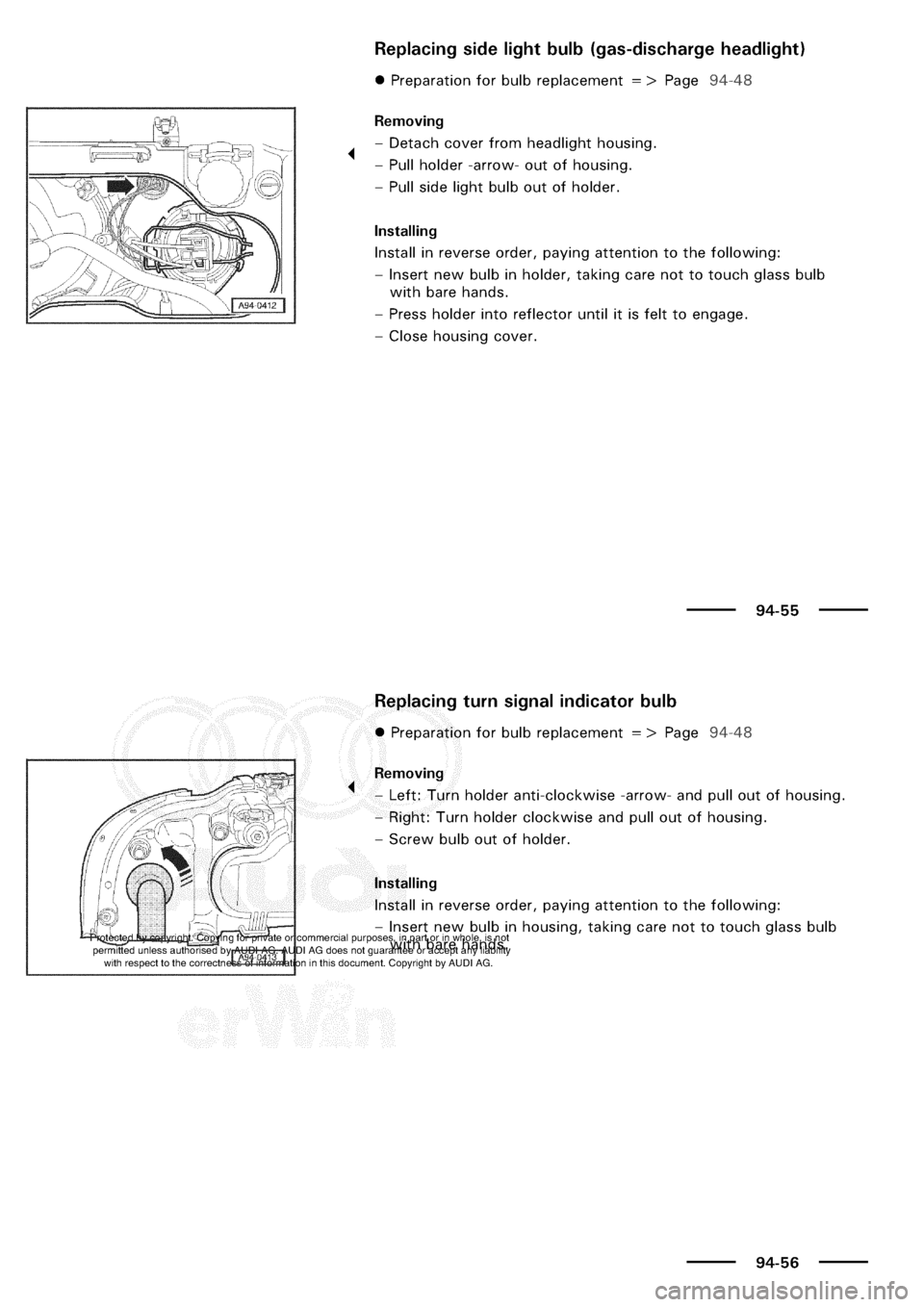 AUDI A3 1998 8L / 1.G Electrical System Workshop Manual 