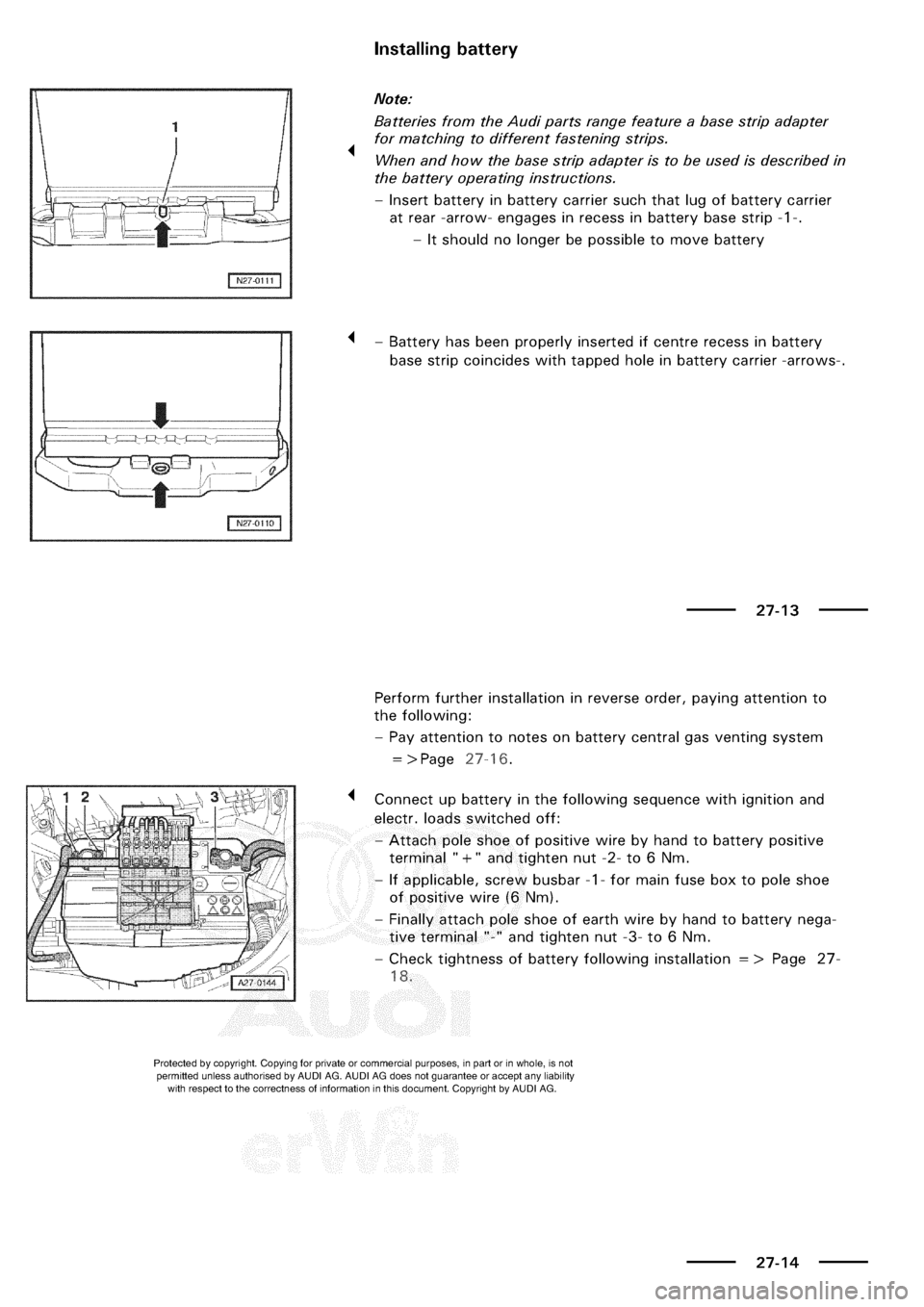 AUDI A3 1998 8L / 1.G Electrical System Workshop Manual 