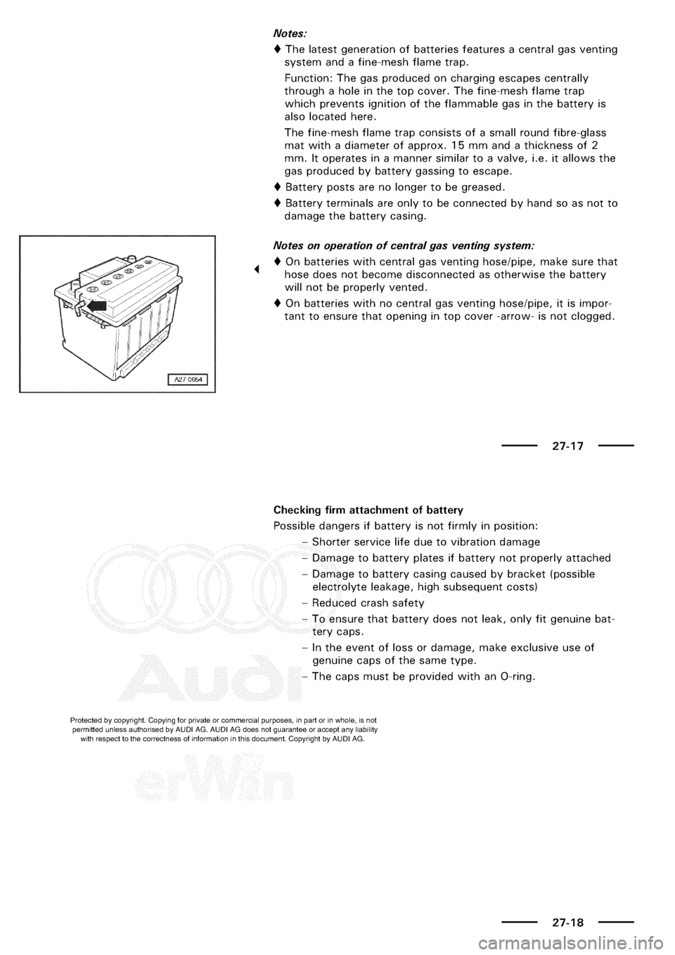 AUDI A3 1998 8L / 1.G Electrical System Workshop Manual 