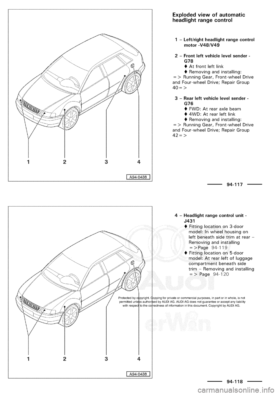 AUDI A3 1998 8L / 1.G Electrical System Workshop Manual 