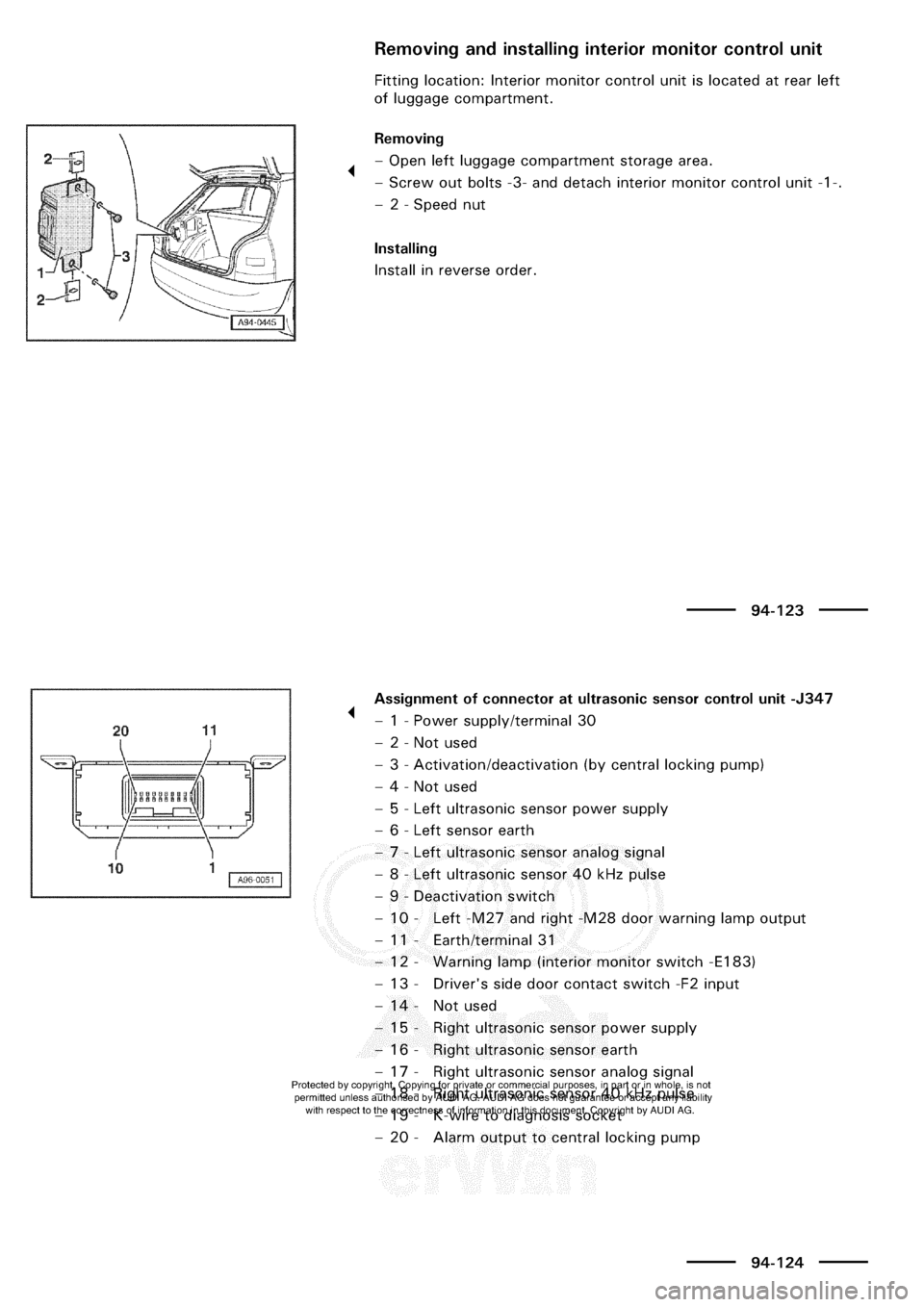 AUDI A3 1998 8L / 1.G Electrical System Workshop Manual 