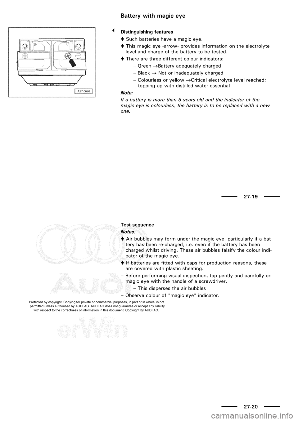AUDI A3 1998 8L / 1.G Electrical System Workshop Manual 