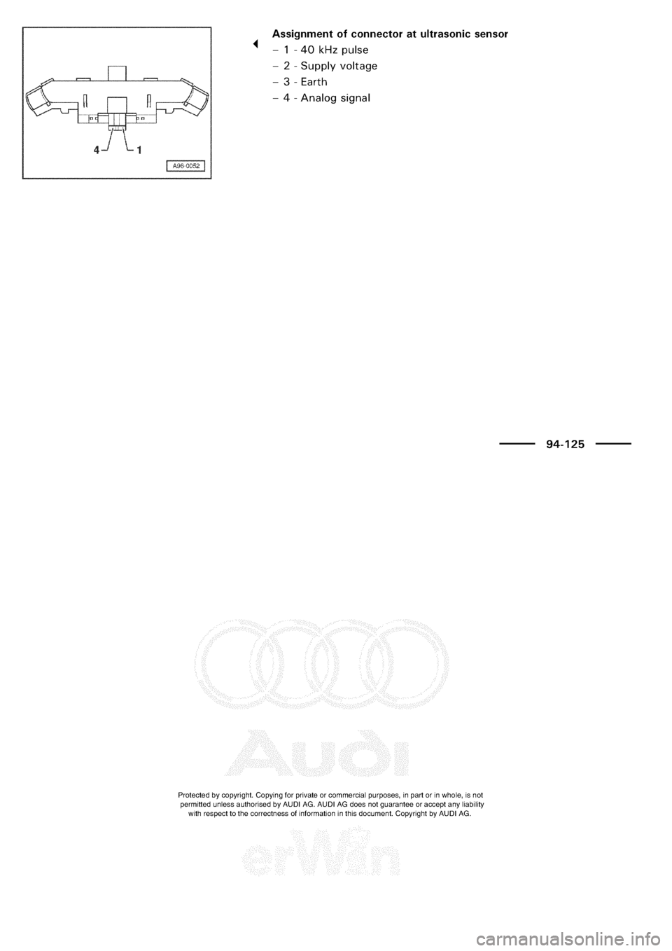 AUDI A3 1998 8L / 1.G Electrical System Workshop Manual 
