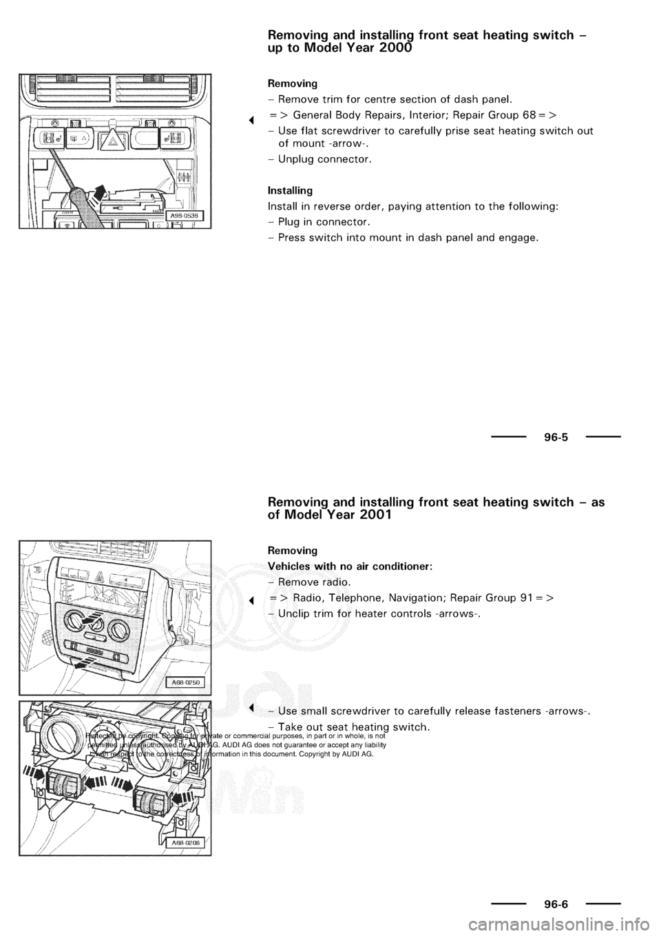 AUDI A3 1998 8L / 1.G Electrical System Workshop Manual 