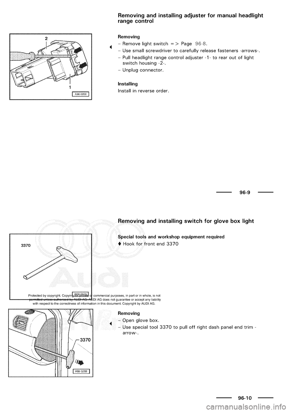 AUDI A3 1998 8L / 1.G Electrical System Workshop Manual 