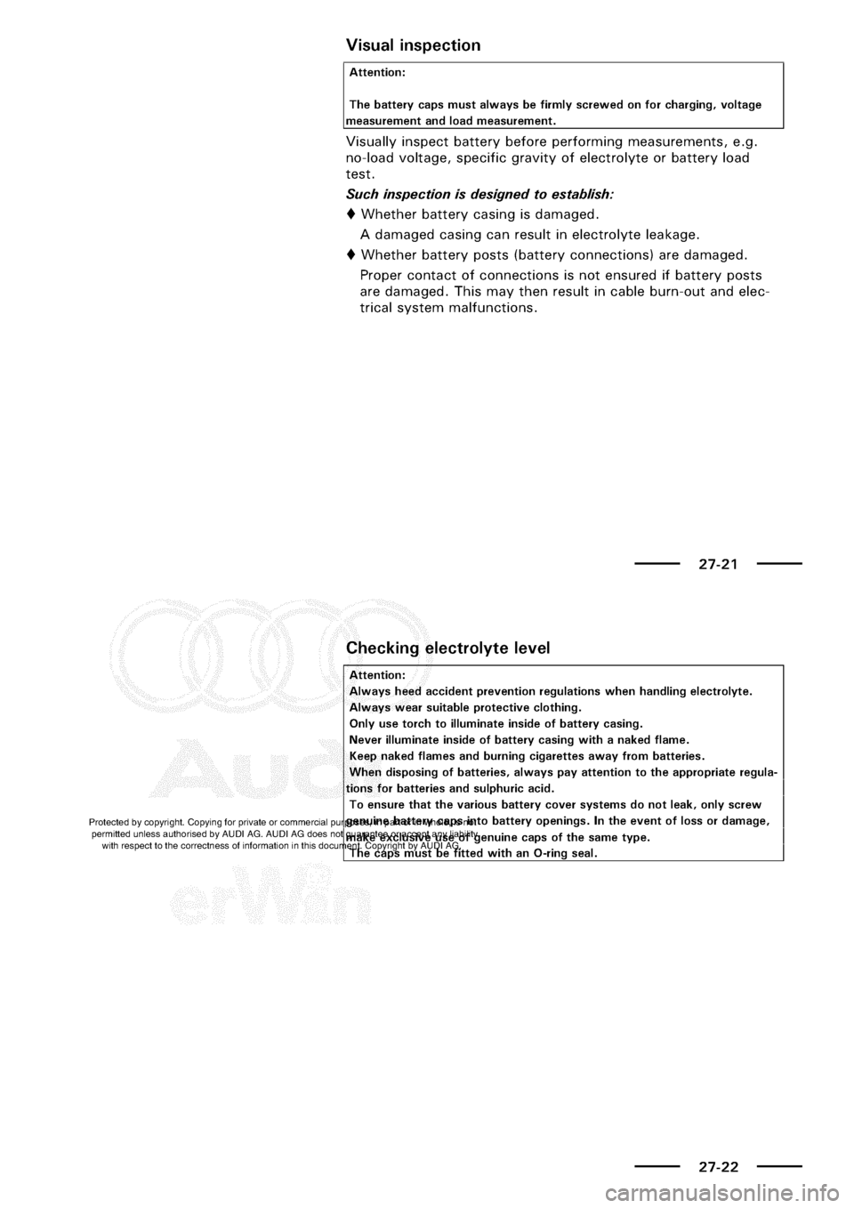 AUDI A3 1998 8L / 1.G Electrical System Workshop Manual 