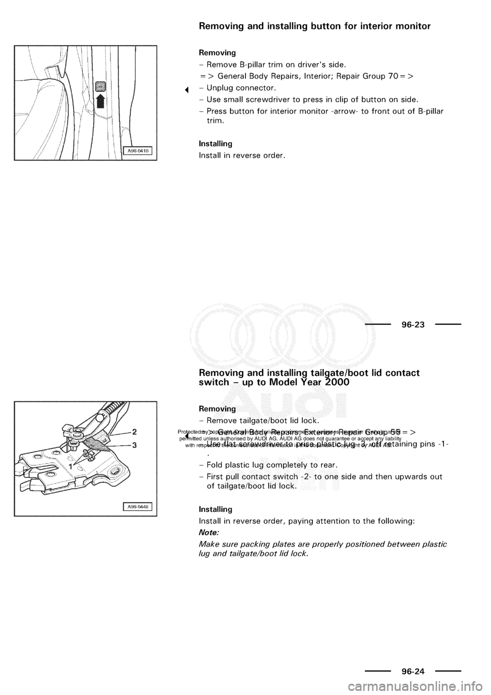 AUDI A3 1998 8L / 1.G Electrical System Workshop Manual 