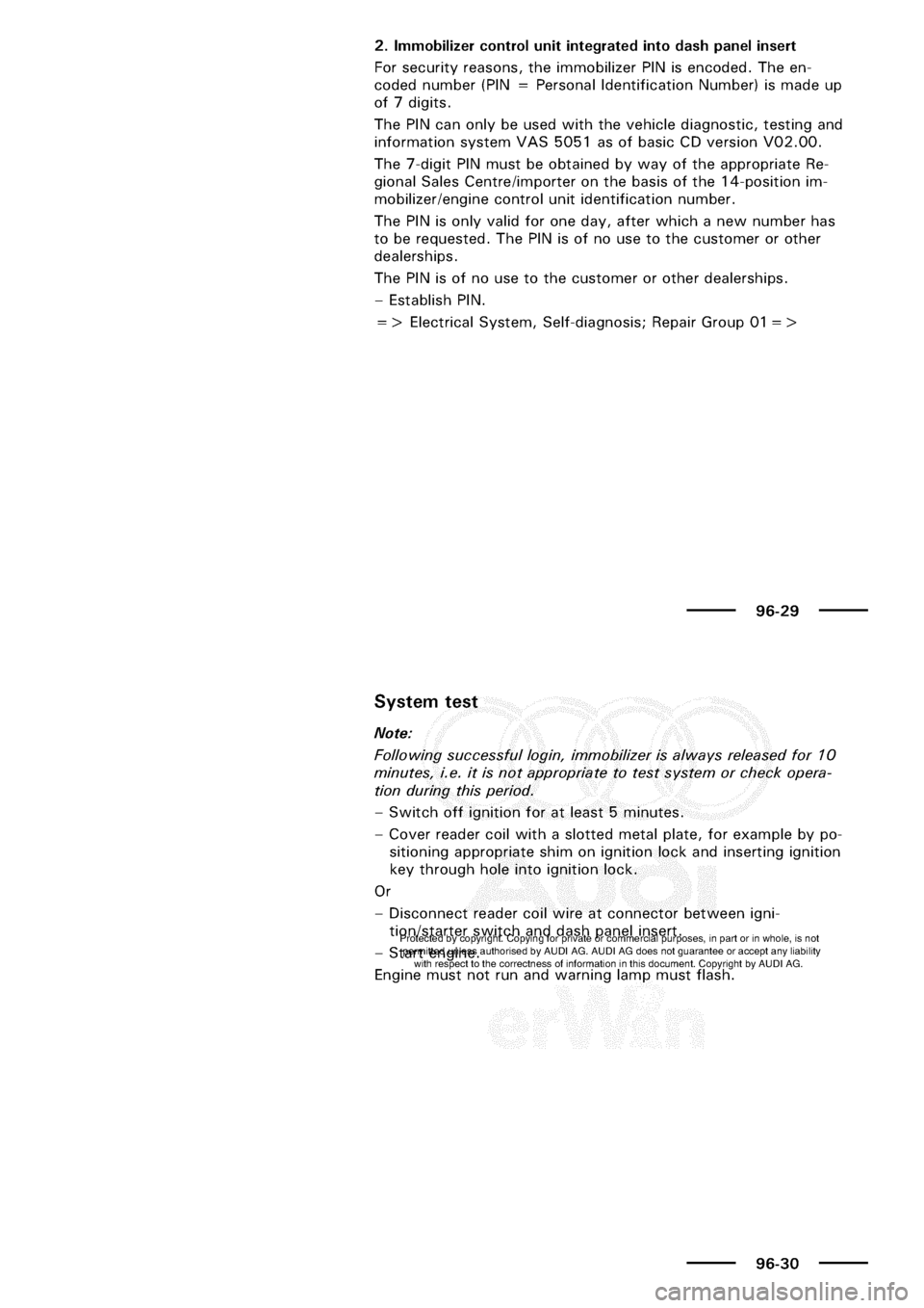AUDI A3 1998 8L / 1.G Electrical System Workshop Manual 