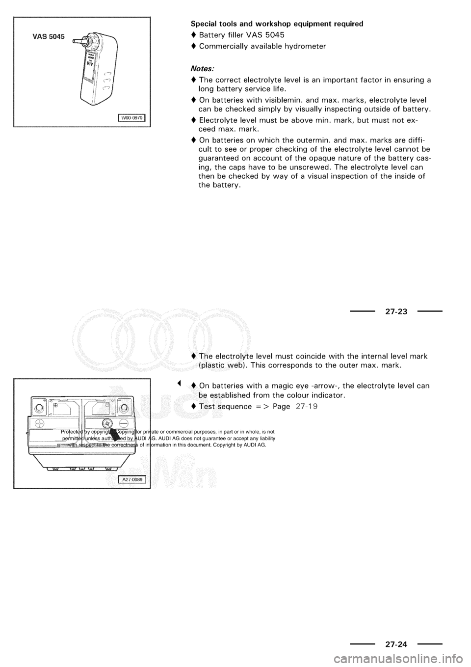 AUDI A3 1998 8L / 1.G Electrical System Workshop Manual 