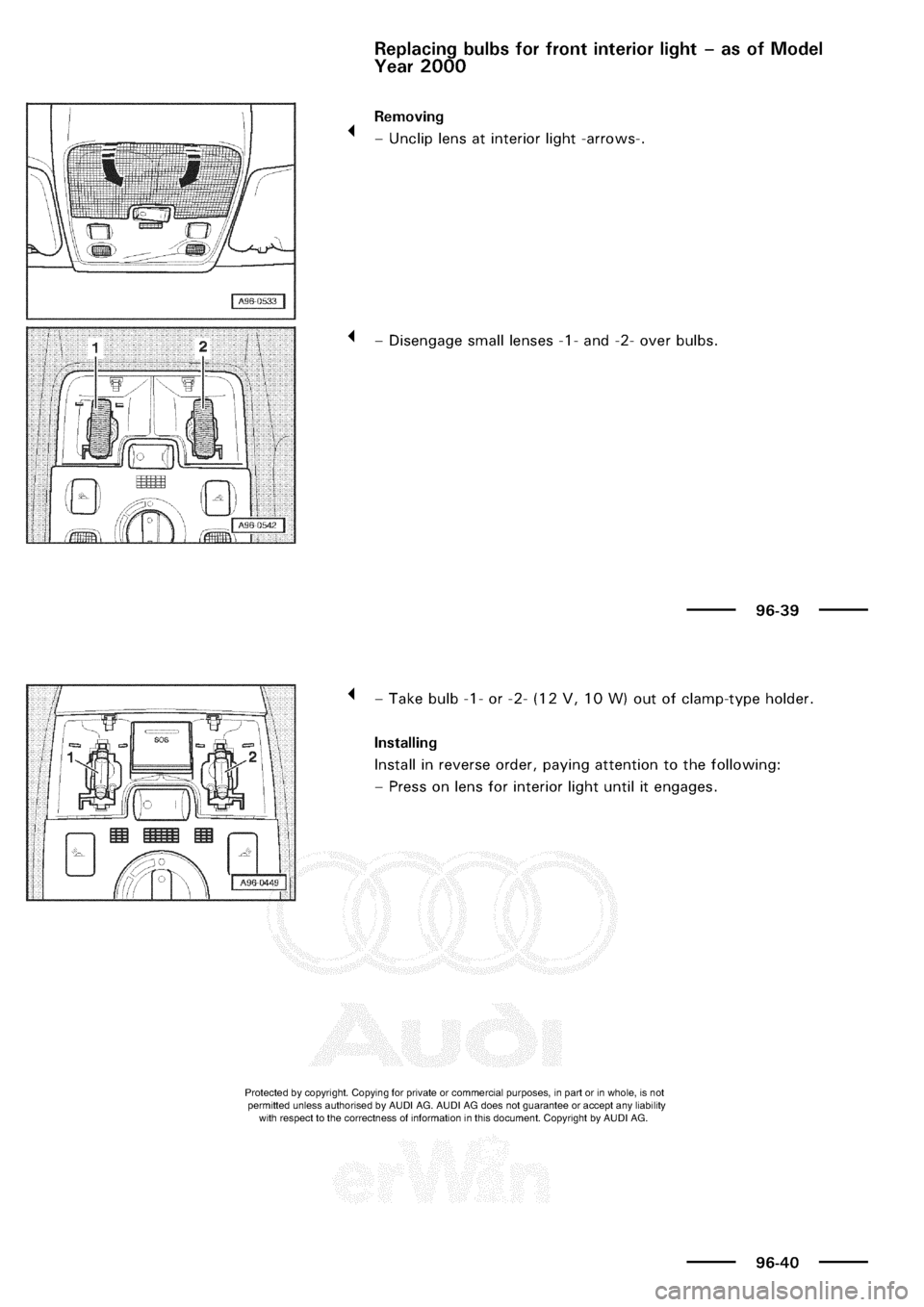 AUDI A3 1998 8L / 1.G Electrical System Workshop Manual 