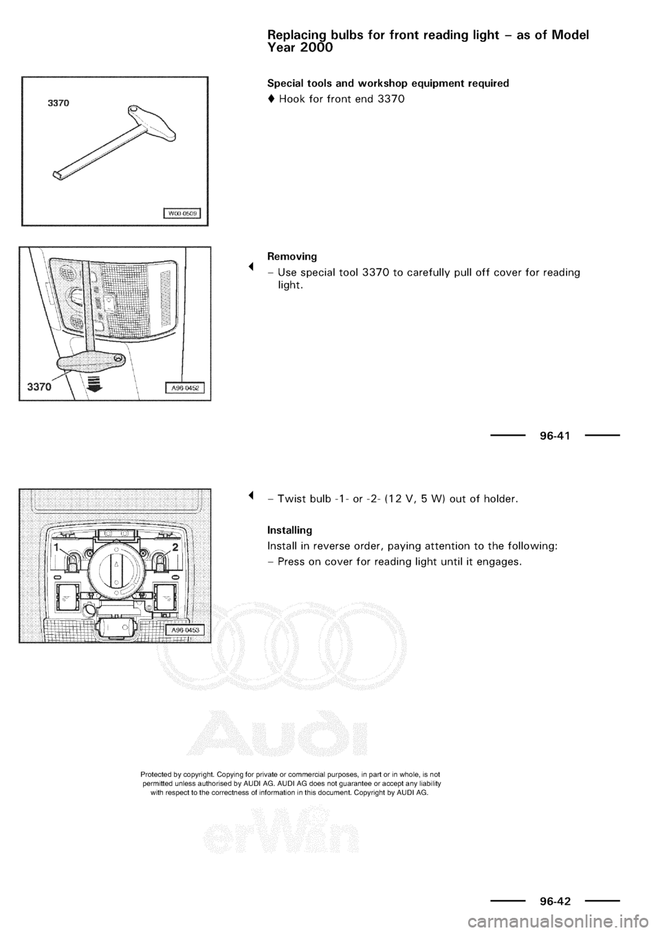 AUDI A3 1998 8L / 1.G Electrical System Workshop Manual 