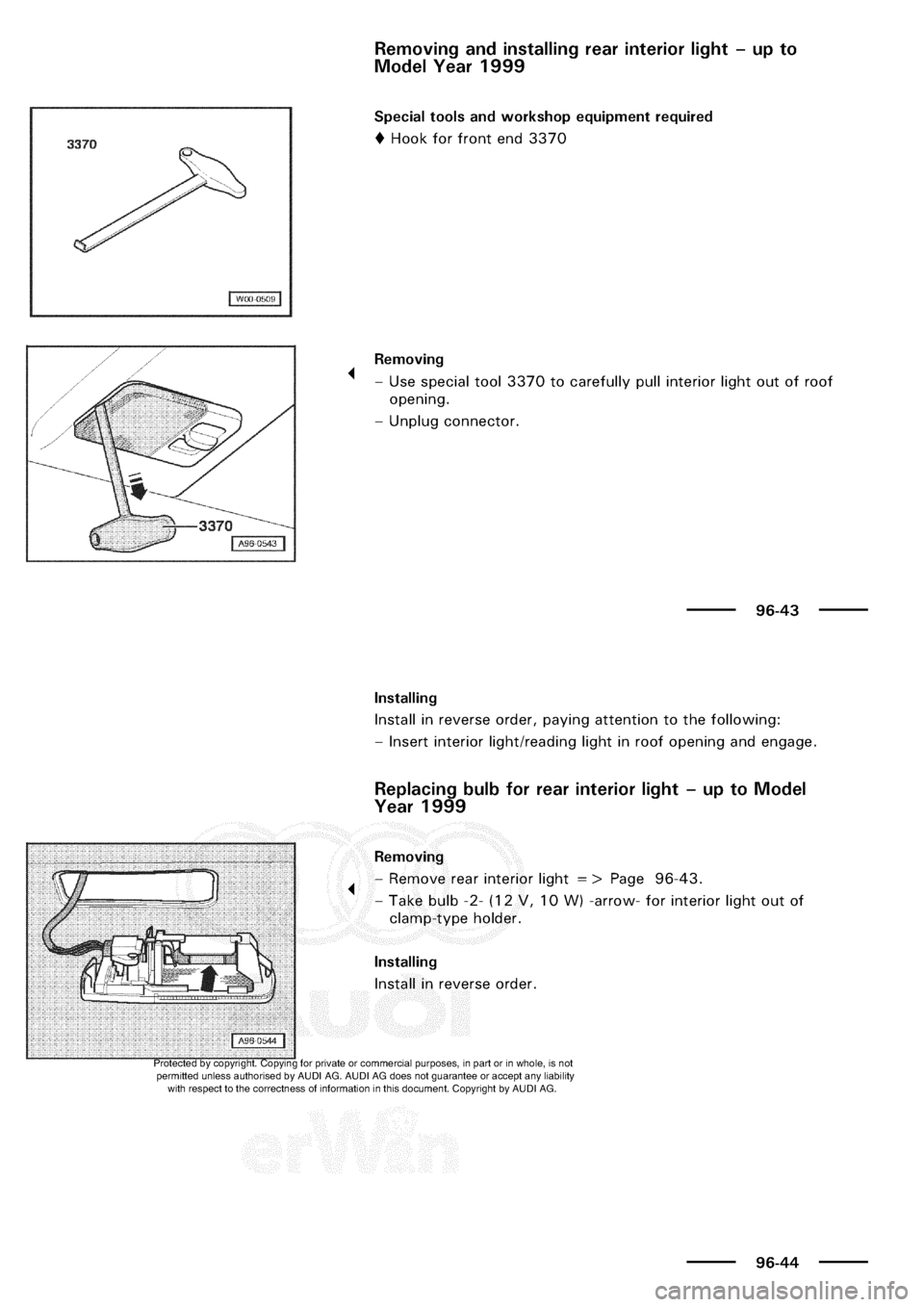 AUDI A3 1998 8L / 1.G Electrical System Workshop Manual 