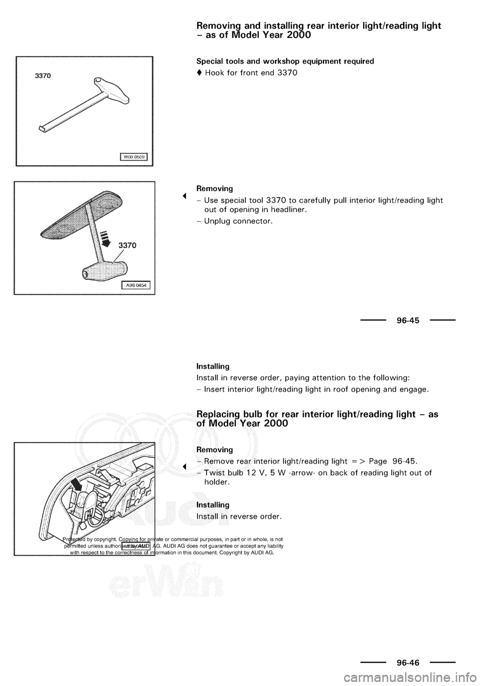 AUDI A3 1998 8L / 1.G Electrical System Workshop Manual 