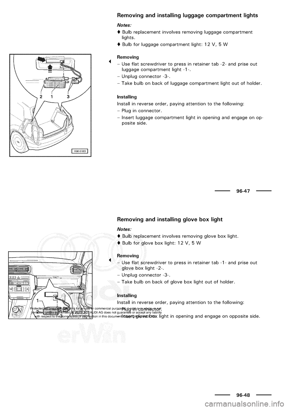 AUDI A3 1998 8L / 1.G Electrical System Workshop Manual 