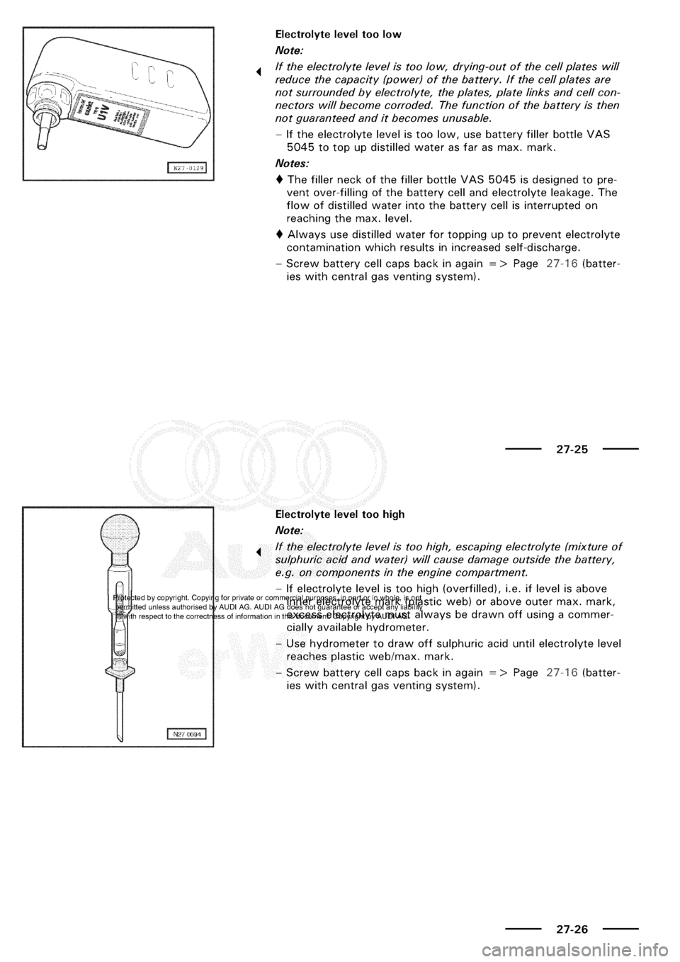AUDI A3 1998 8L / 1.G Electrical System Workshop Manual 