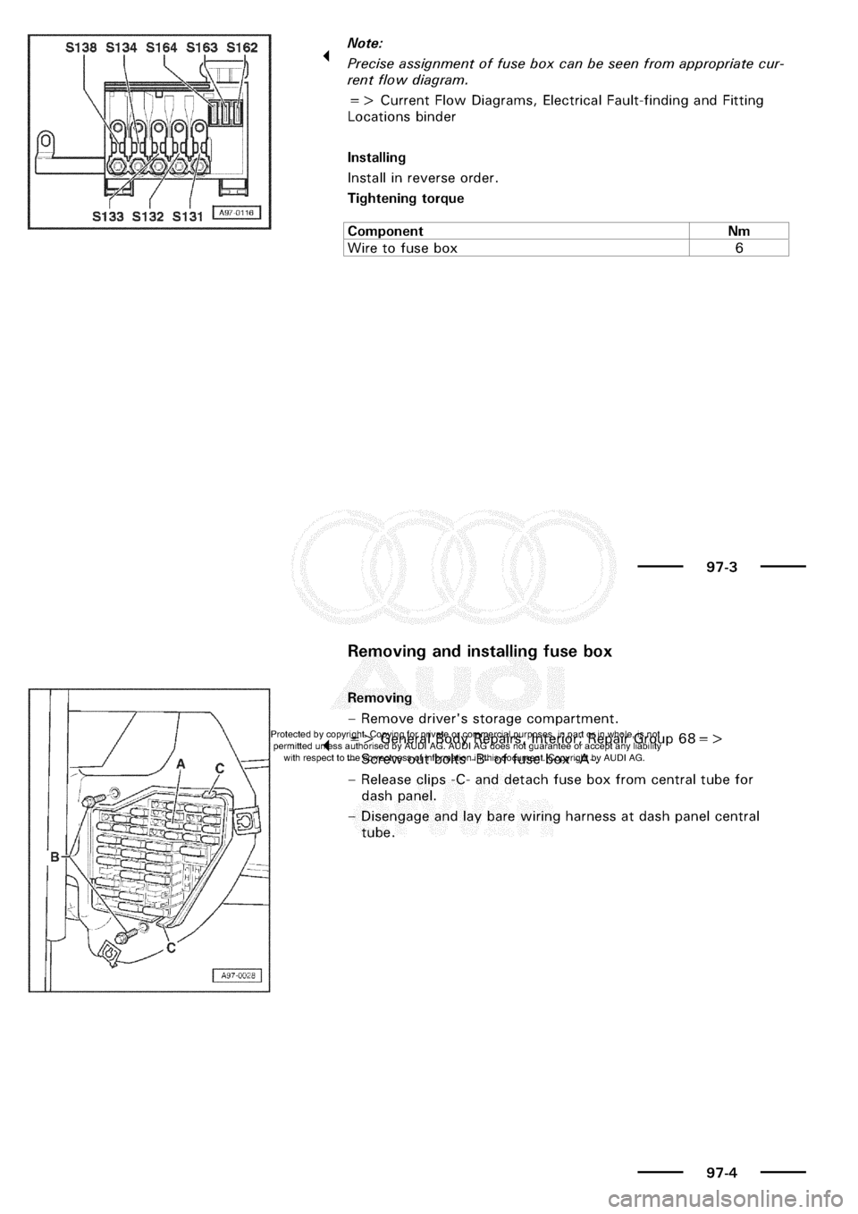 AUDI A3 1998 8L / 1.G Electrical System Workshop Manual 