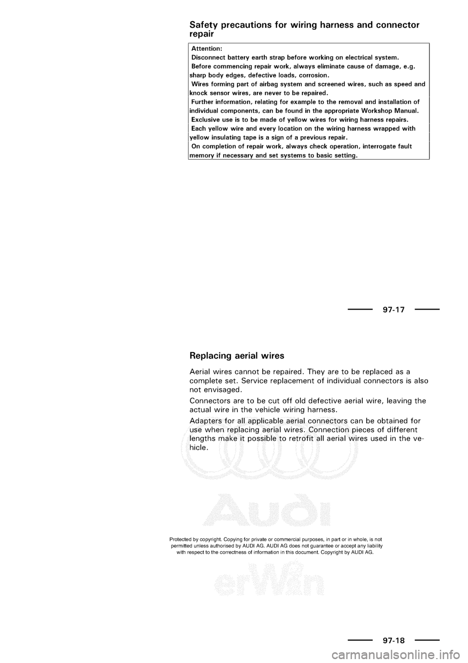 AUDI A3 1998 8L / 1.G Electrical System Workshop Manual 