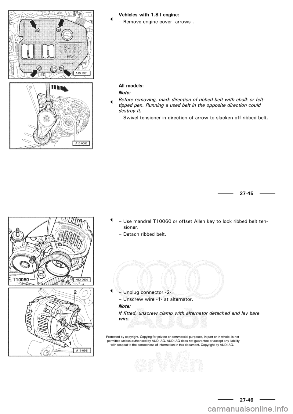 AUDI A3 1998 8L / 1.G Electrical System Workshop Manual 