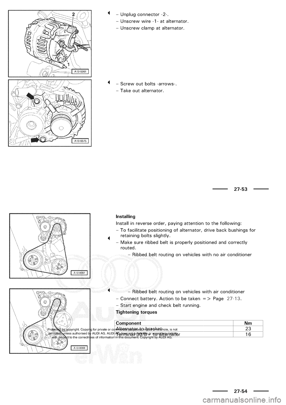 AUDI A3 1998 8L / 1.G Electrical System Workshop Manual 