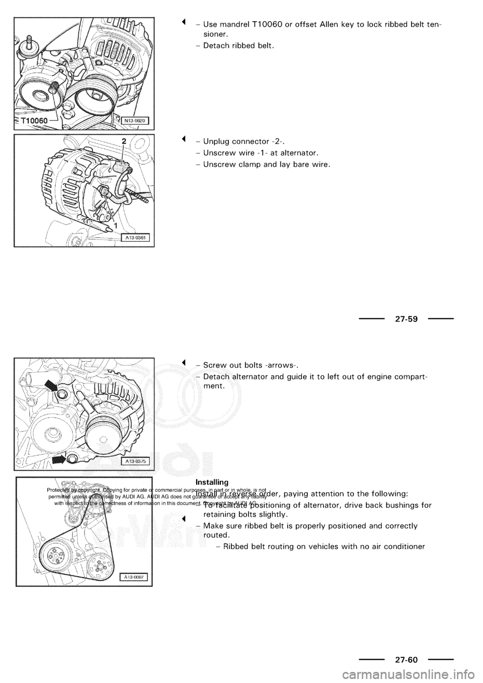 AUDI A3 1998 8L / 1.G Electrical System Workshop Manual 