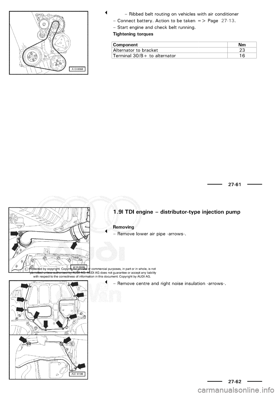 AUDI A3 1998 8L / 1.G Electrical System Workshop Manual 