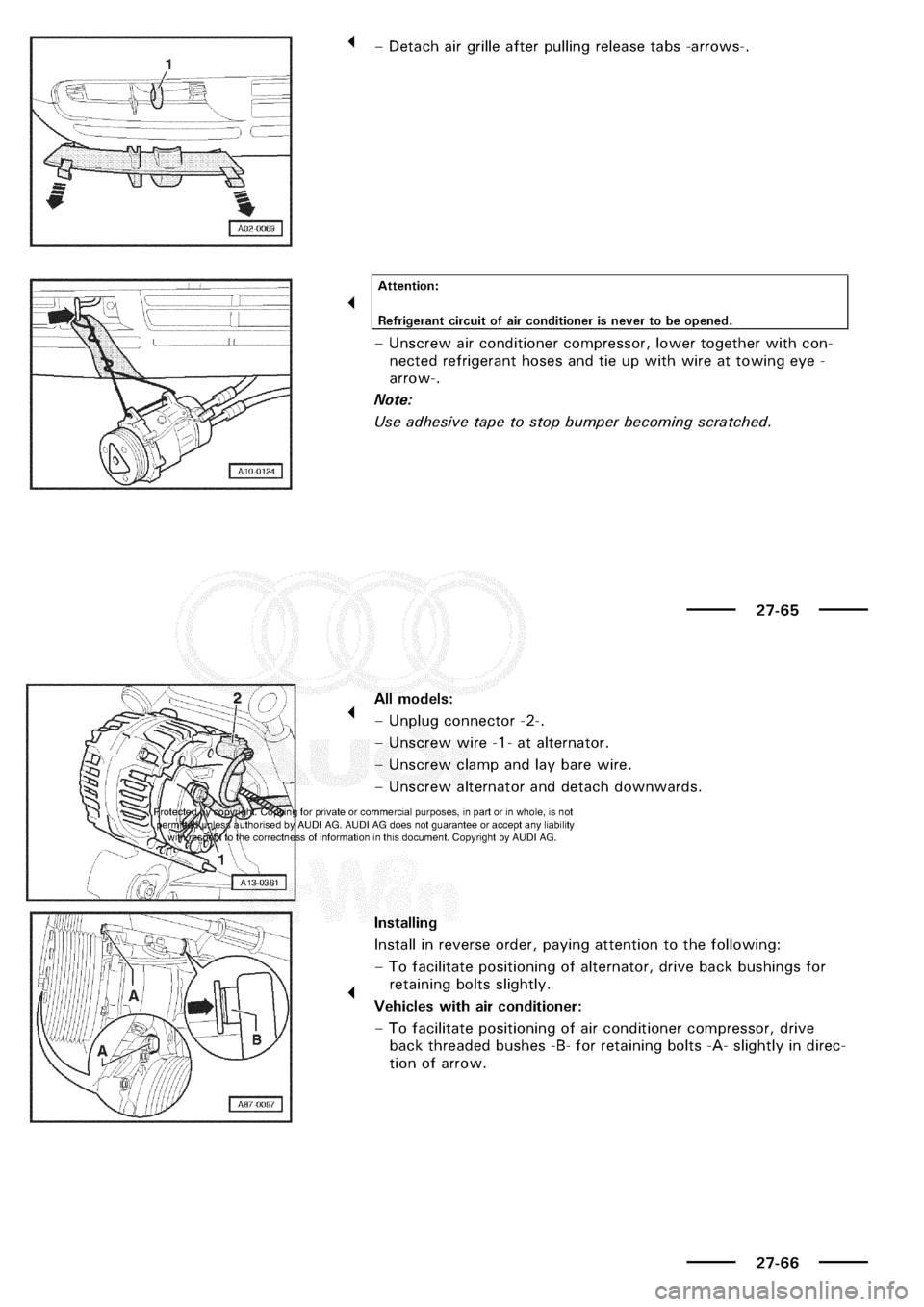 AUDI A3 1998 8L / 1.G Electrical System Workshop Manual 